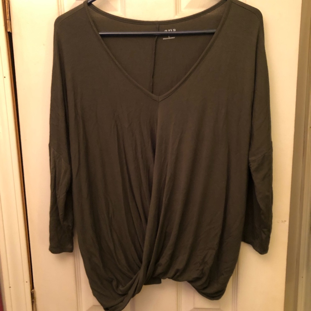 V Neck Ruched Waist Top